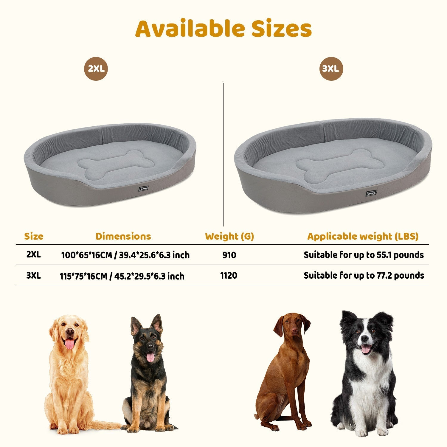 HKM-7819709 Warm Plush Dog Bed with Removable Washable Cover, Anti-Slip Bottom for Indoor & Outdoor Use