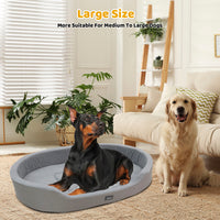 HKM-7819709 Warm Plush Dog Bed with Removable Washable Cover, Anti-Slip Bottom for Indoor & Outdoor Use