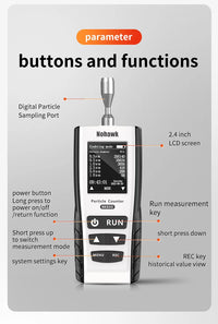 HKM-781971 Handheld Air Quality Monitor for PM2.5 and PM10 Particulate Matter Detection
