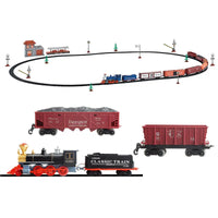 HKM-782035 Battery Operated Electric Simulation Train Track Set with Lights and Sound for Kids Ages 2-4