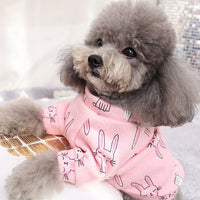 HKM-782035 Cozy Fleece Print Sweatshirt Dress with Teddy Biped Design in Pink Bunny