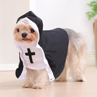 HKM-7820733 Pet Nun Cloak Halloween Costume for Dogs and Cats - Polyester Outfit in Various Sizes