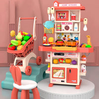 HKM-782227 43PCS Mini Kitchen Play Set with Cooking Sink and Accessories for Kids