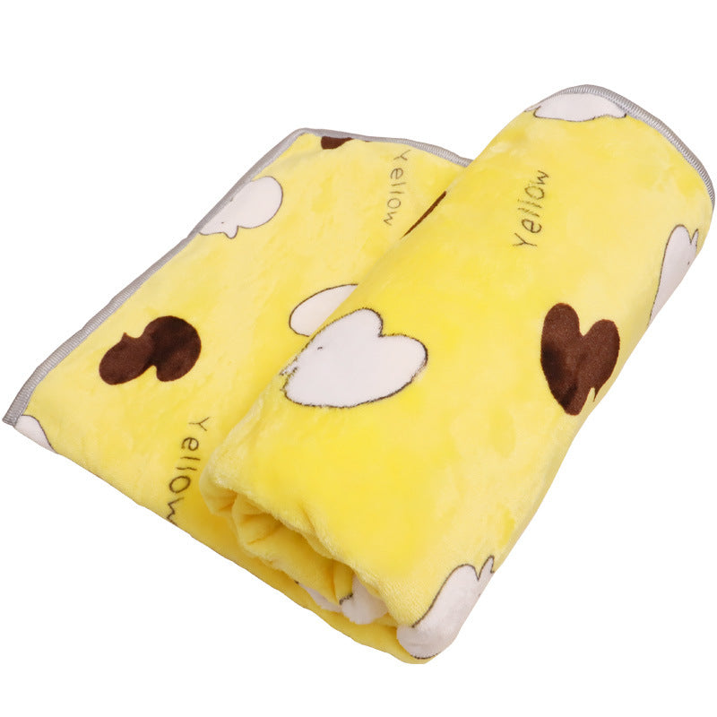 HKM-7822909 Cartoon Printed Flannel Coral Pet Blanket - Available in Various Designs and Sizes