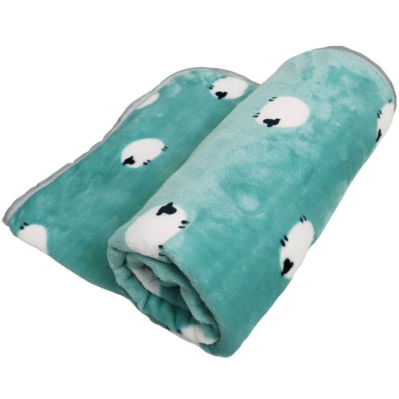 HKM-7822909 Cartoon Printed Flannel Coral Pet Blanket - Available in Various Designs and Sizes