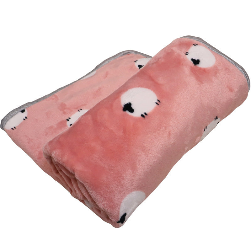 HKM-7822909 Cartoon Printed Flannel Coral Pet Blanket - Available in Various Designs and Sizes