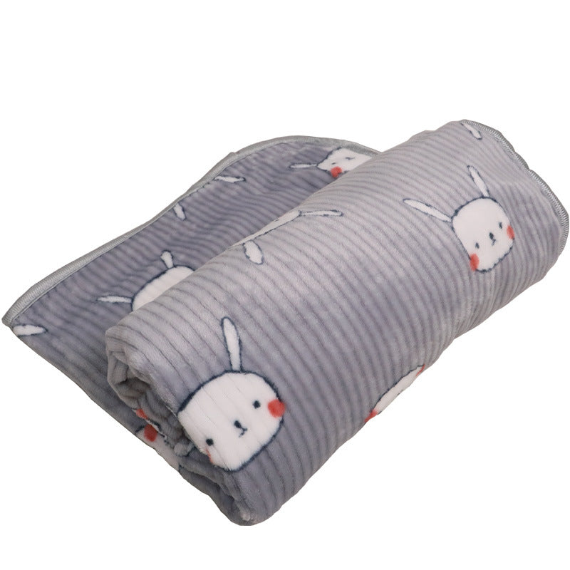 HKM-7822909 Cartoon Printed Flannel Coral Pet Blanket - Available in Various Designs and Sizes