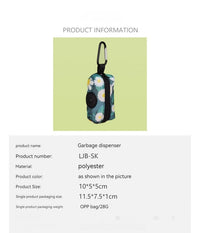 HKM-7823293 Pet Travel Dog Waste Dispenser with Storage in Daisy and Leopard Print