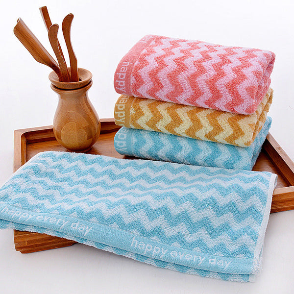 HKM-782355 Pure Cotton Thickened Absorbent Face Wash Towel - 34cm x 74cm in Dark Blue or Light Coffee