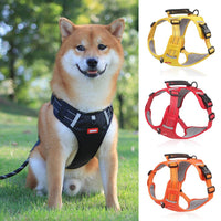 HKM-7823677 Breathable Nylon No-Pull Dog Harness with Adjustable Fit and Reflective Strip for Safe Outdoor Use