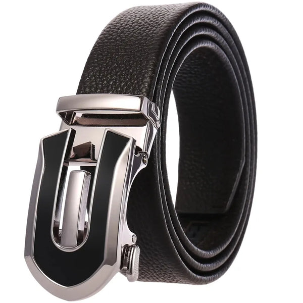 HKM-782483 Men's Automatic Genuine Leather Cowhide Business Belt - Model LY36-7118-5