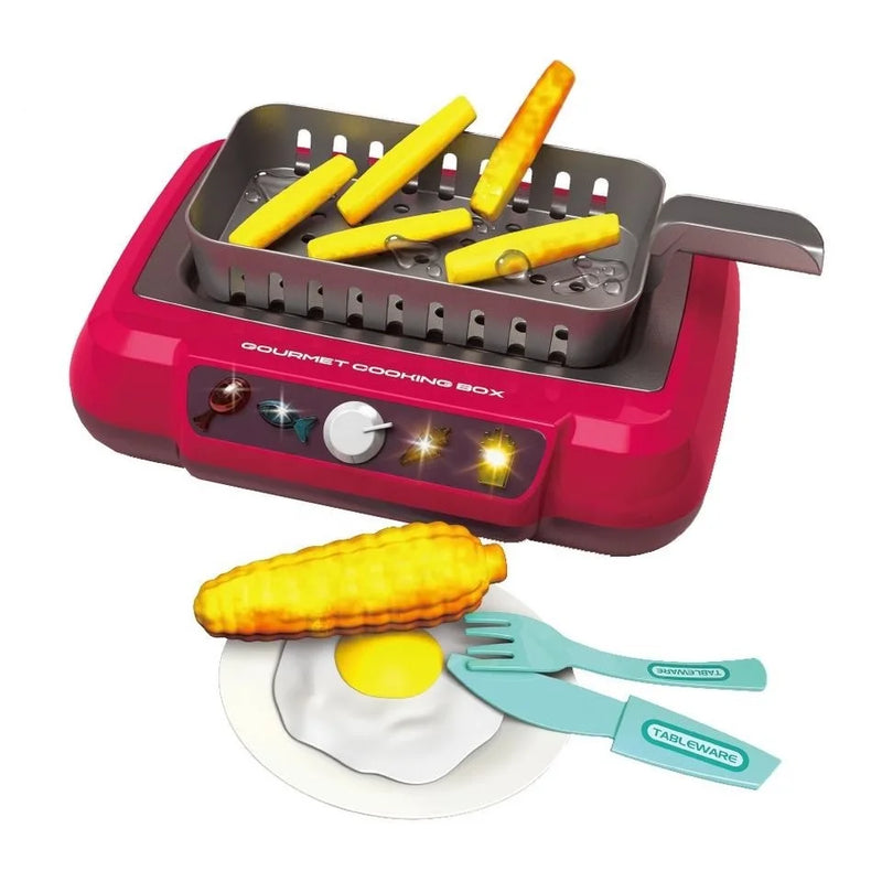 HKM-782611 Mini Kitchen Cooking Box Set for Kids - Simulation Cooking Toys with Real Tools - Ages 2 and Up
