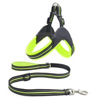 HKM-7826621 Breathable Herringbone Pet Chest Harness and Traction Rope Set, Reflective Design, Comfortable Fit for Dogs