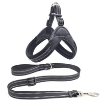 HKM-7826621 Breathable Herringbone Pet Chest Harness and Traction Rope Set, Reflective Design, Comfortable Fit for Dogs