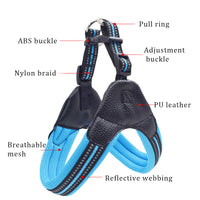 HKM-7826621 Breathable Herringbone Pet Chest Harness and Traction Rope Set, Reflective Design, Comfortable Fit for Dogs