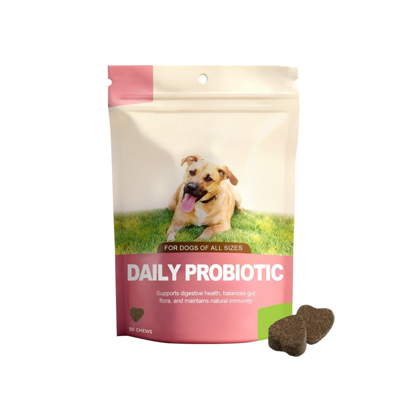 HKM-7826877 Daily Probiotic Chews for Dogs - Digestive Health Support with FOS & Bacillus Coagulans - 50 Soft Chews