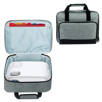HKM-782803 Home Projector Carrying Handbag - Gray, Durable Polyester, 14 x 11 x 4 in