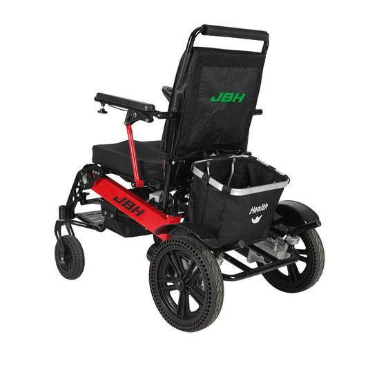 HKM-782803 Lightweight Foldable Electric Wheelchair with Removable Battery and Aluminum Alloy Frame