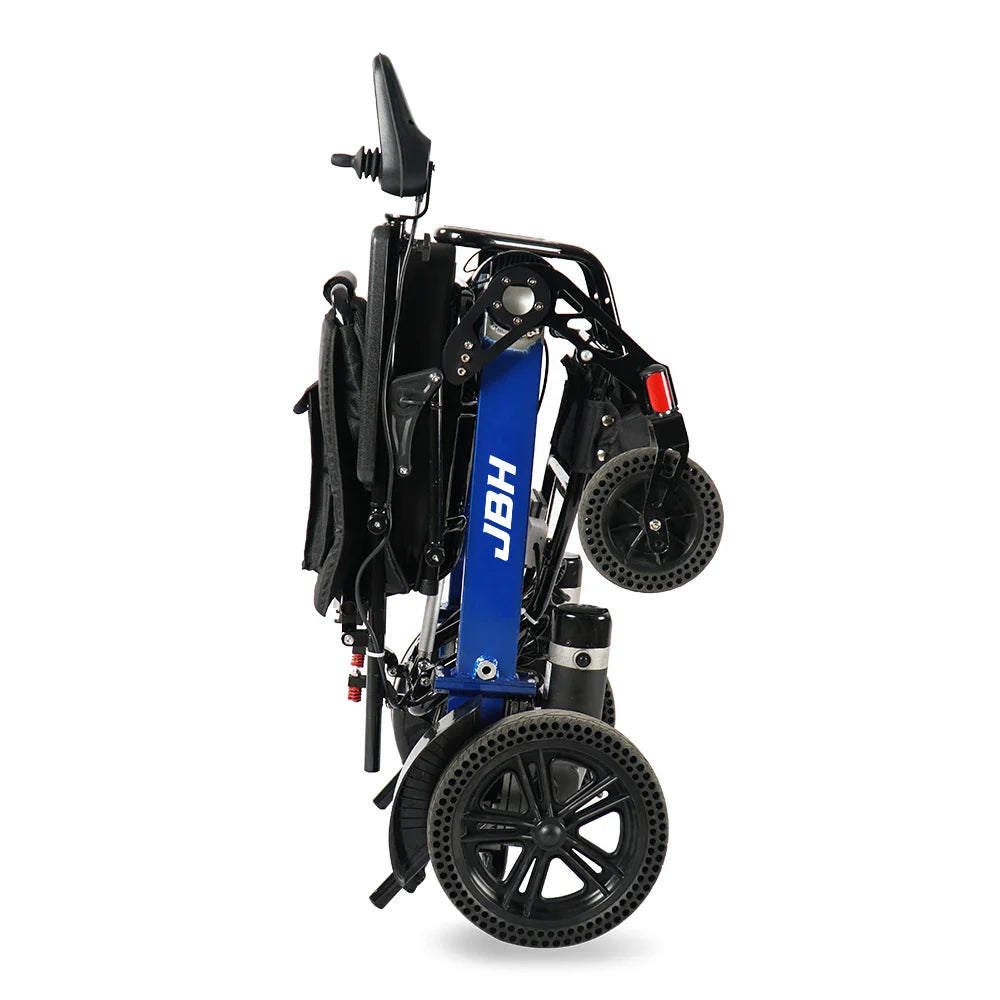 HKM-782803 Lightweight Foldable Electric Wheelchair with Removable Battery and Aluminum Alloy Frame