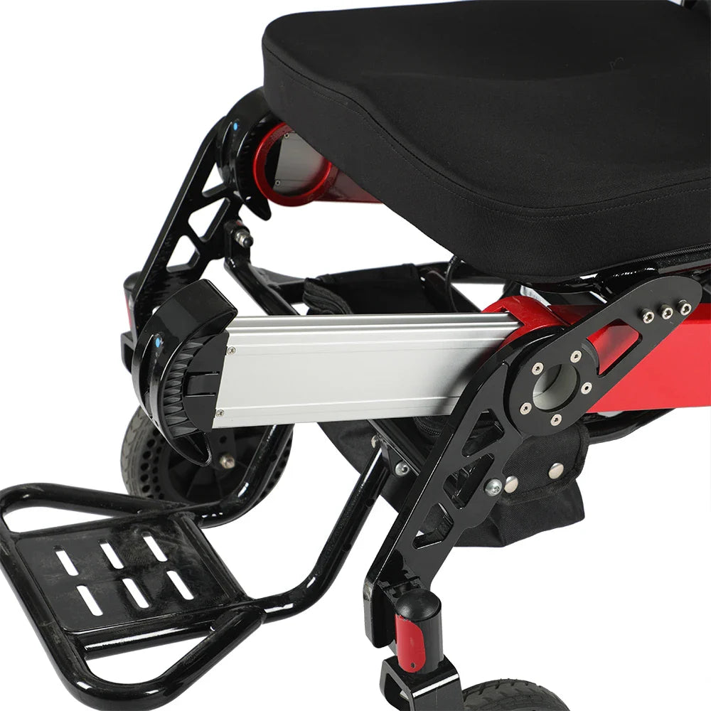 HKM-782803 Lightweight Foldable Electric Wheelchair with Removable Battery and Aluminum Alloy Frame