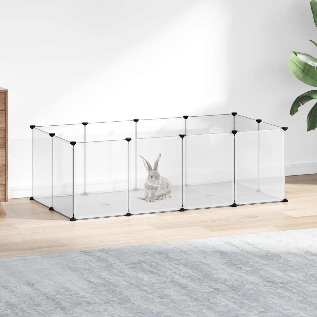HKM-7828413 Spacious Small Animal Cage 144x74x46.5 cm with Black and Transparent Panels, PP and Steel Material