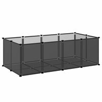 HKM-7828413 Spacious Small Animal Cage 144x74x46.5 cm with Black and Transparent Panels, PP and Steel Material