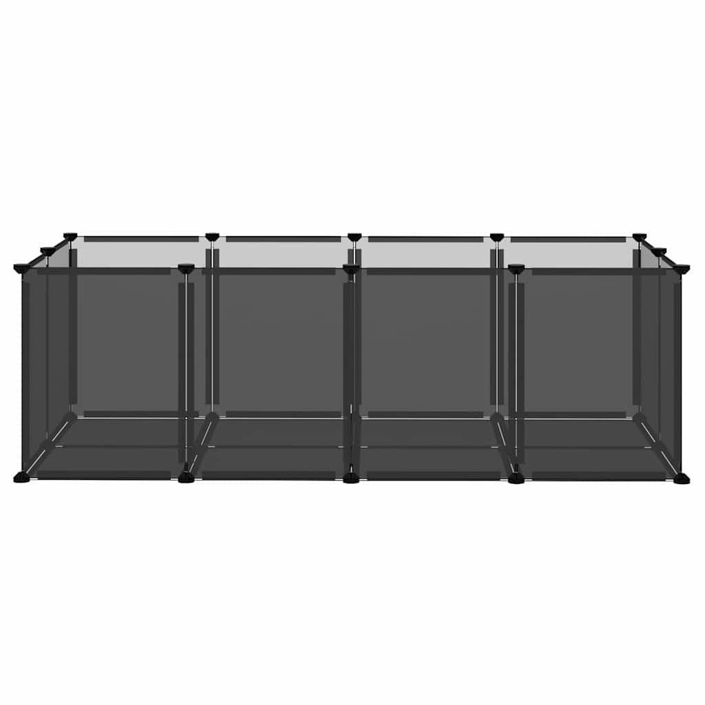 HKM-7828413 Spacious Small Animal Cage 144x74x46.5 cm with Black and Transparent Panels, PP and Steel Material