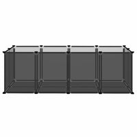HKM-7828413 Spacious Small Animal Cage 144x74x46.5 cm with Black and Transparent Panels, PP and Steel Material