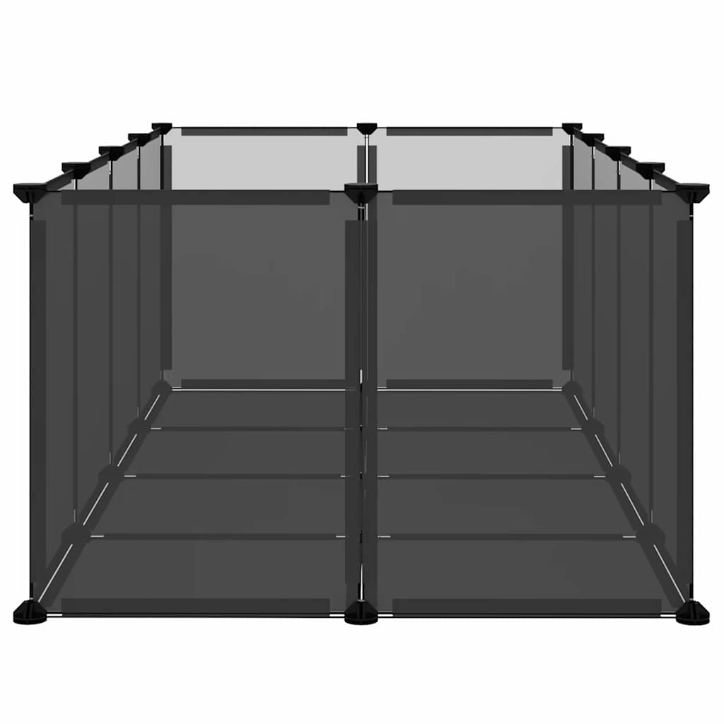 HKM-7828413 Spacious Small Animal Cage 144x74x46.5 cm with Black and Transparent Panels, PP and Steel Material