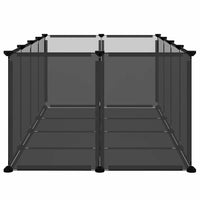 HKM-7828413 Spacious Small Animal Cage 144x74x46.5 cm with Black and Transparent Panels, PP and Steel Material