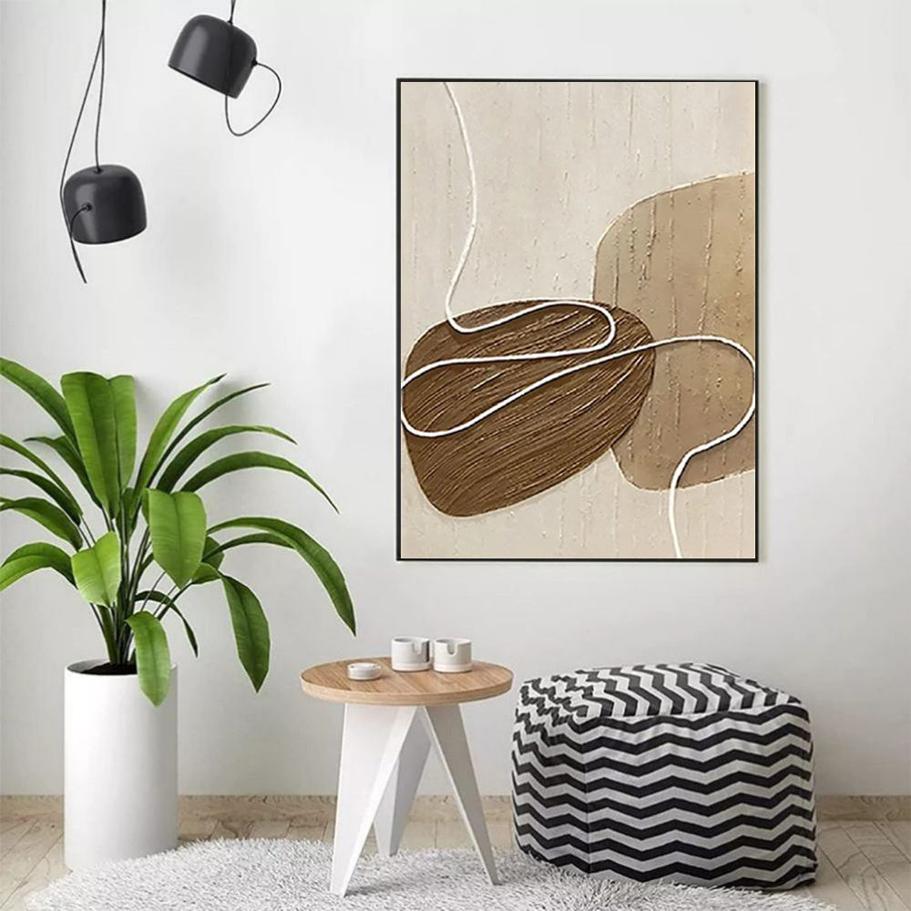 HKM-782867 Large Abstract Handmade Oil Painting on Canvas - Textured Modern Palette Knife Wall Art