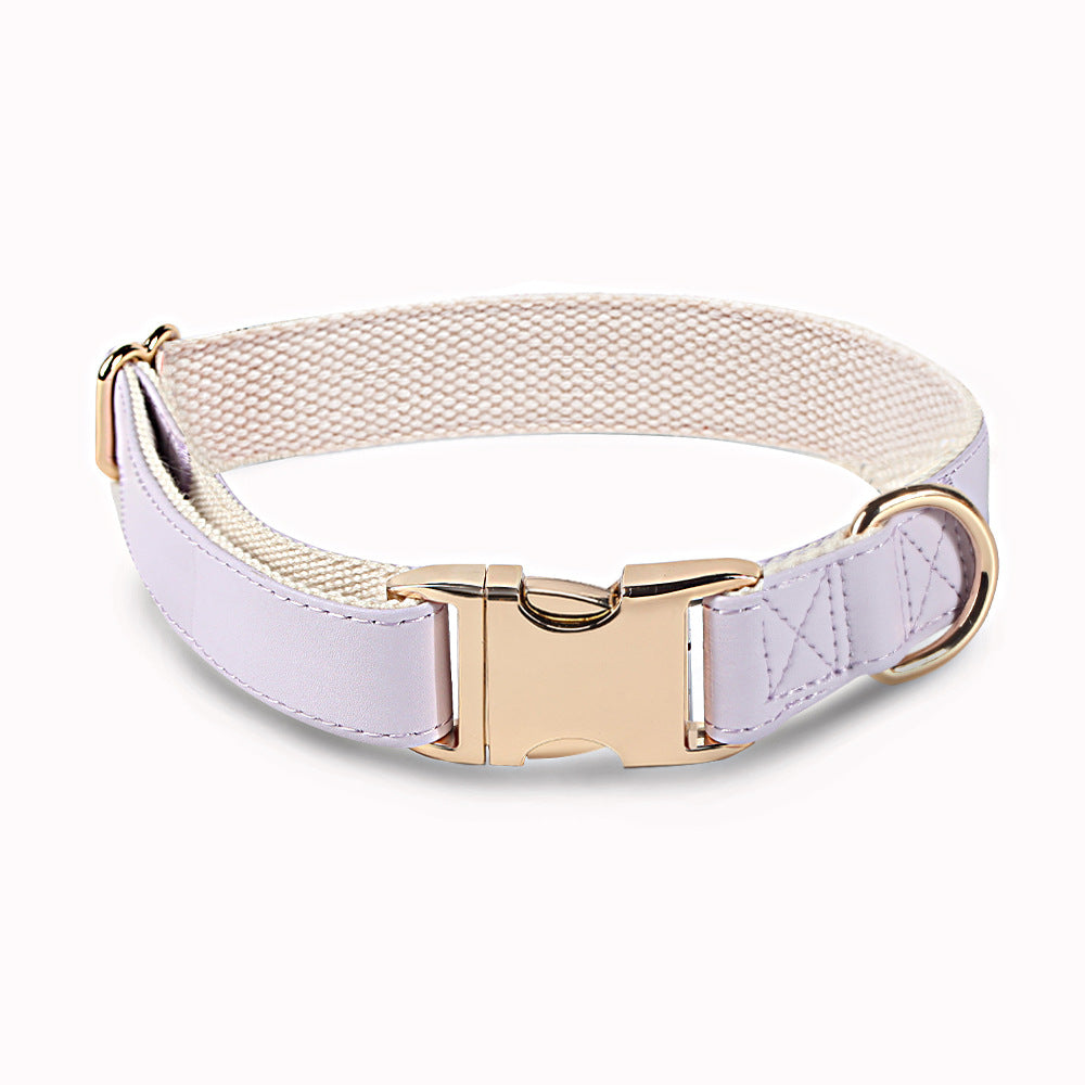 HKM-7828797 High-Quality Monochrome Pet Collar with Metal Buckle in Various Colors and Sizes S, M, L