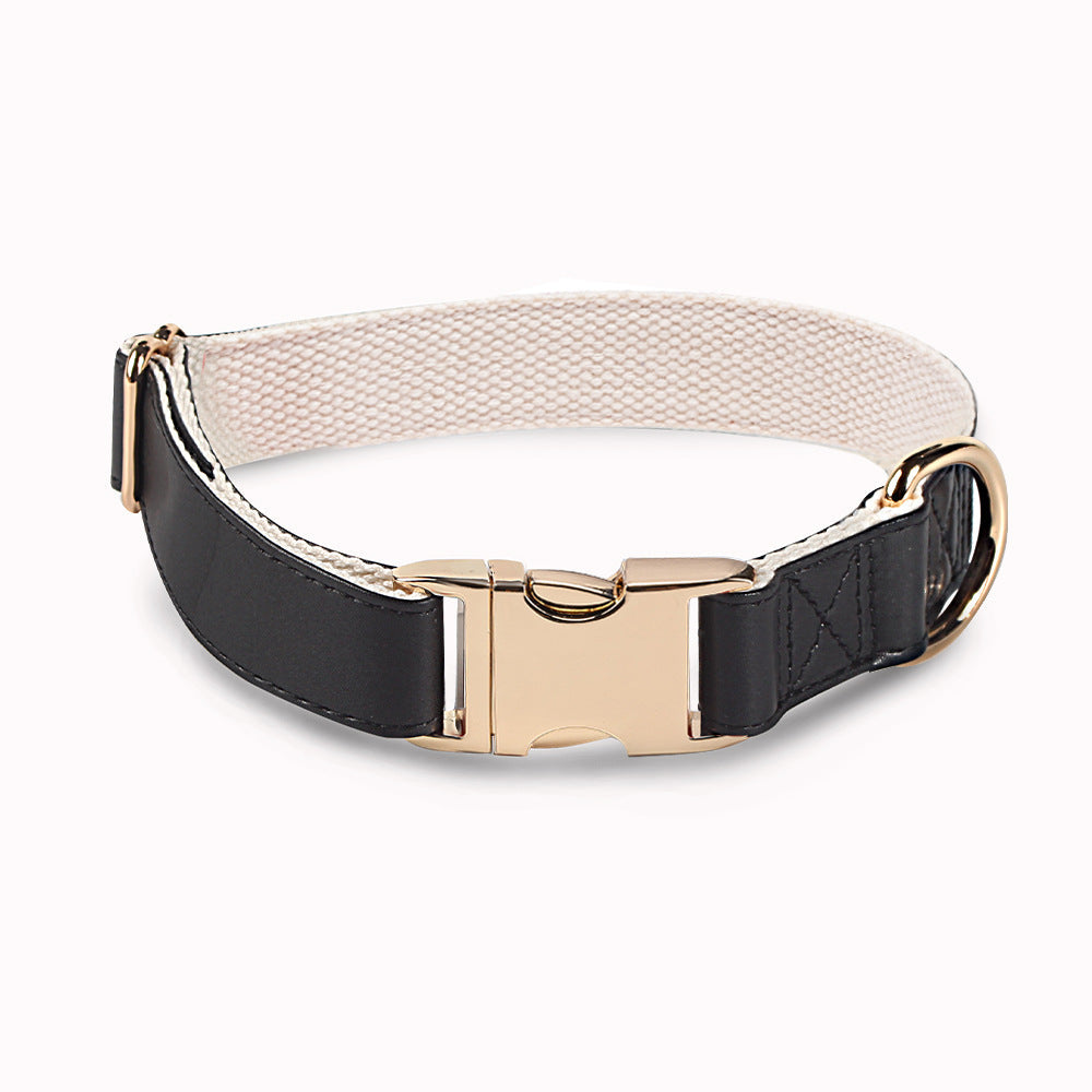 HKM-7828797 High-Quality Monochrome Pet Collar with Metal Buckle in Various Colors and Sizes S, M, L