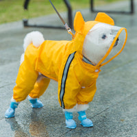 HKM-7829181 All-Inclusive Puppy Dog Raincoat - Waterproof Polyester Poncho for Pet Comfort in Various Sizes