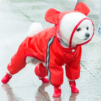 HKM-7829181 All-Inclusive Puppy Dog Raincoat - Waterproof Polyester Poncho for Pet Comfort in Various Sizes