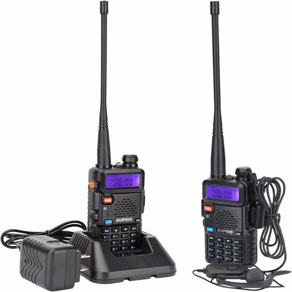 HKM-782995 Baofeng UV-5R Dual-Band Walkie Talkies with 128 Channels and Emergency Features