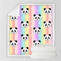 HKM-782995 Cozy Coral Fleece Panda Series Flannel Blanket - Soft & Warm