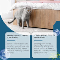HKM-7830077 Indoor Cat Drive Spray - Pet Insect Repellent with Rosemary, Citrus, Garlic, and Mint Extracts - 100ml