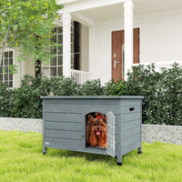 HKM-7830461 Elegant Indoor Dog Kennel with Removable Bottom, Wire Door & Lock - Fits Small Dogs Up to 22 lbs