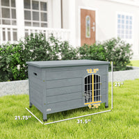 HKM-7830461 Elegant Indoor Dog Kennel with Removable Bottom, Wire Door & Lock - Fits Small Dogs Up to 22 lbs