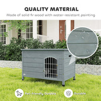 HKM-7830461 Elegant Indoor Dog Kennel with Removable Bottom, Wire Door & Lock - Fits Small Dogs Up to 22 lbs