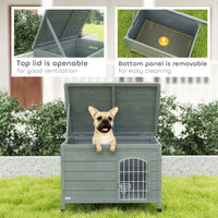 HKM-7830461 Elegant Indoor Dog Kennel with Removable Bottom, Wire Door & Lock - Fits Small Dogs Up to 22 lbs