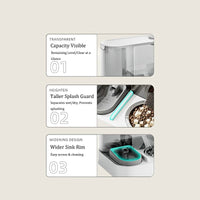 HKM-7830589 2-in-1 Automatic Cat Feeder and Water Dispenser for Dogs and Cats, 1L Water Capacity, 2L Food Capacity