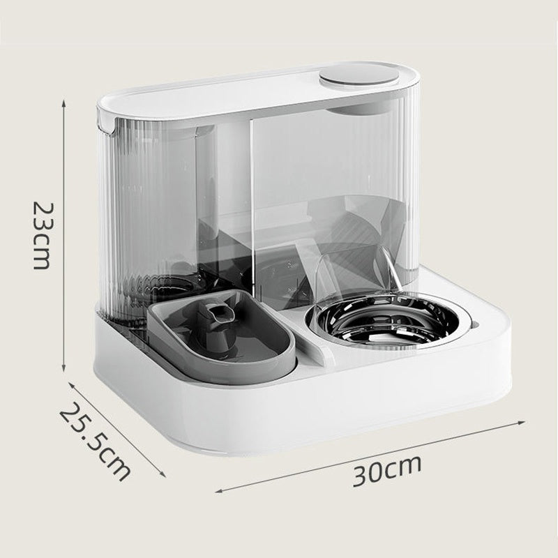 HKM-7830589 2-in-1 Automatic Cat Feeder and Water Dispenser for Dogs and Cats, 1L Water Capacity, 2L Food Capacity