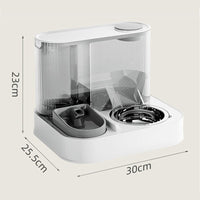 HKM-7830589 2-in-1 Automatic Cat Feeder and Water Dispenser for Dogs and Cats, 1L Water Capacity, 2L Food Capacity