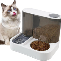 HKM-7830589 2-in-1 Automatic Cat Feeder and Water Dispenser for Dogs and Cats, 1L Water Capacity, 2L Food Capacity