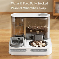 HKM-7830589 2-in-1 Automatic Cat Feeder and Water Dispenser for Dogs and Cats, 1L Water Capacity, 2L Food Capacity