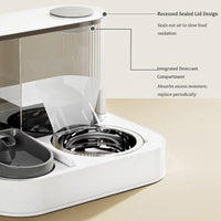 HKM-7830589 2-in-1 Automatic Cat Feeder and Water Dispenser for Dogs and Cats, 1L Water Capacity, 2L Food Capacity