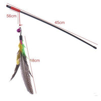 HKM-7831613 Feathered Cat Teaser Toy – Interactive Multi-Colour Play for Cats 45cm Pole