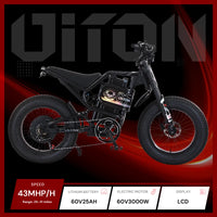HKM-783251 Full Suspension 3000W Electric Bike, 60V 25Ah, 70km/h Max Speed, 20-Inch Wheels, Dual Hydraulic Disc Brakes